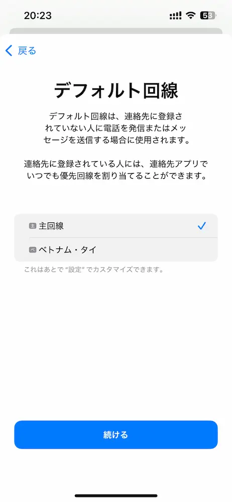 すぐに利用する場合は主回線ではなく購入したeSIMにしても良いと思います。